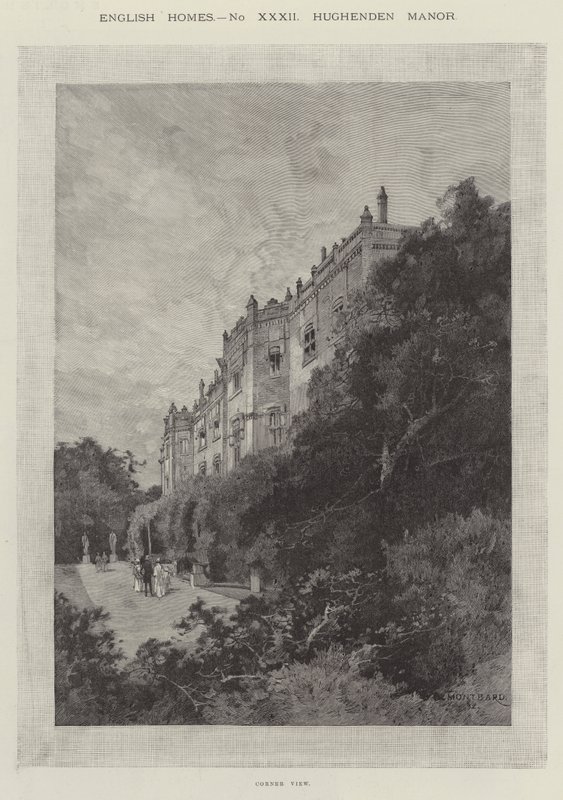 Hughenden herregård, hjørneutsikt av Charles Auguste Loye