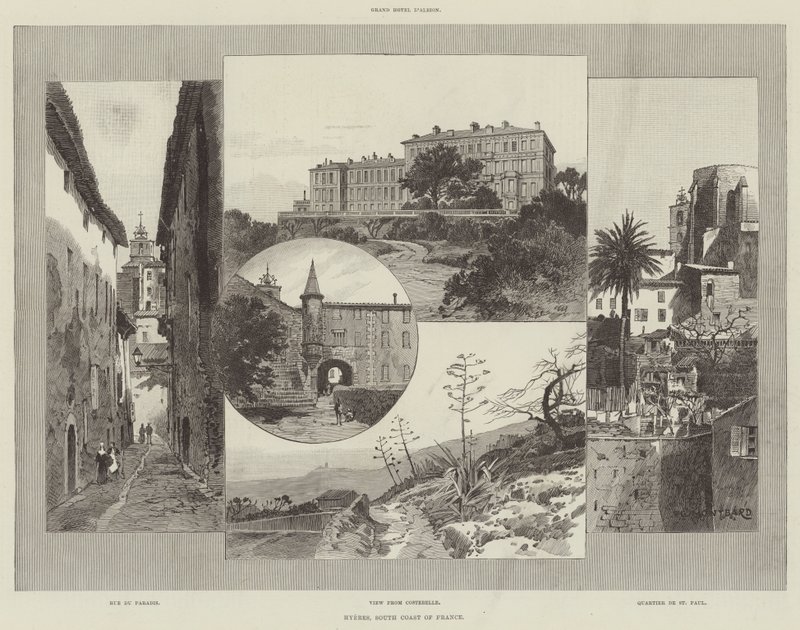 Hyeres, Frankrikes sørkyst av Charles Auguste Loye