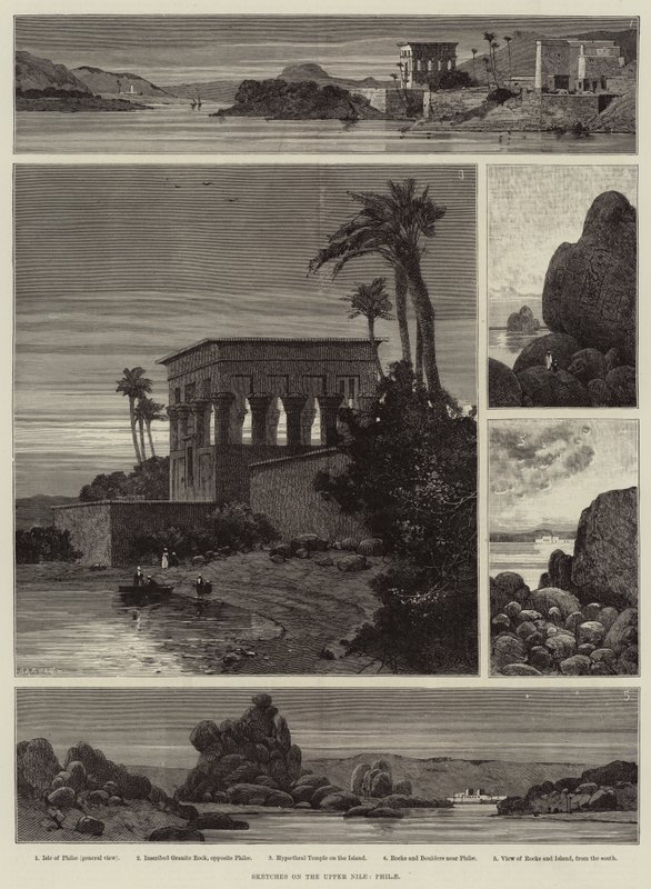 Skisser på den øvre Nilen, Philae av Charles Auguste Loye