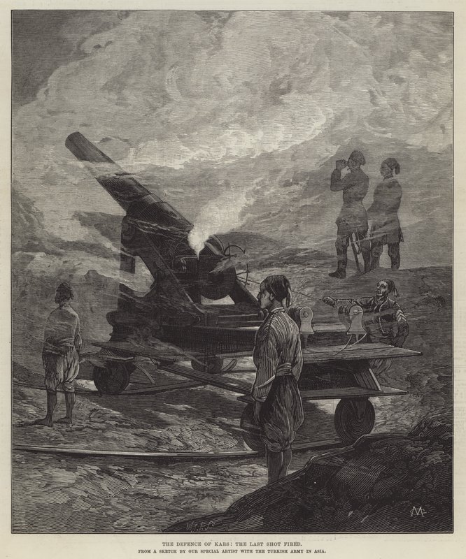 The Defense of Kars, the Last Shot avfyrt av Charles Auguste Loye