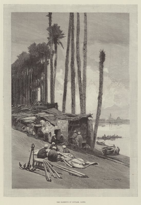Havnen i Boulak, Kairo av Charles Auguste Loye