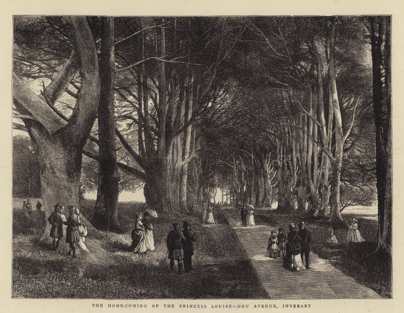 Prinsessen Louises hjemkomst, Dhu Avenue, Inverary av Charles Auguste Loye
