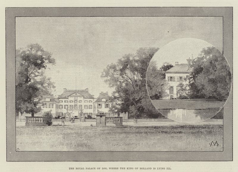 Det kongelige palass i Loo, hvor kongen av Holland ligger syk av Charles Auguste Loye