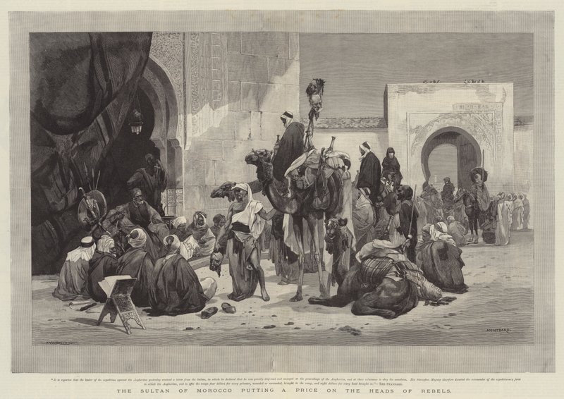 Sultanen av Marokko setter en pris på opprørernes hoder av Charles Auguste Loye