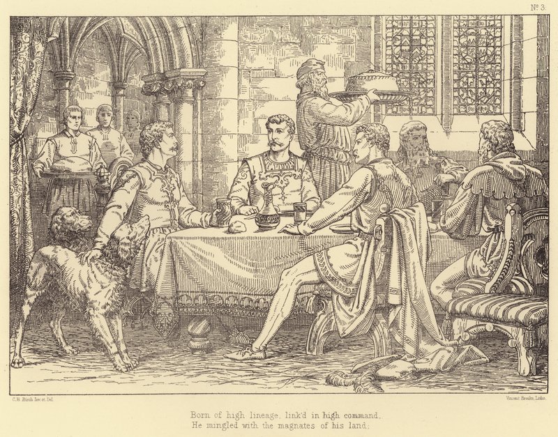 Illustrasjon for Lara, A Tale av Lord Byron (gravering) av Charles Bell Birch