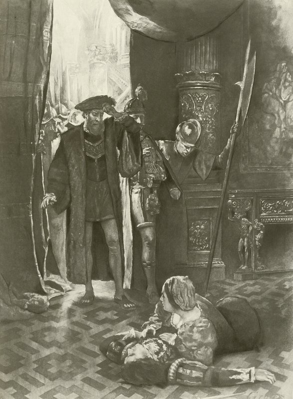 Lucrezia Borgia, siste akt siste scene (gravyr) av Charles D. Graves
