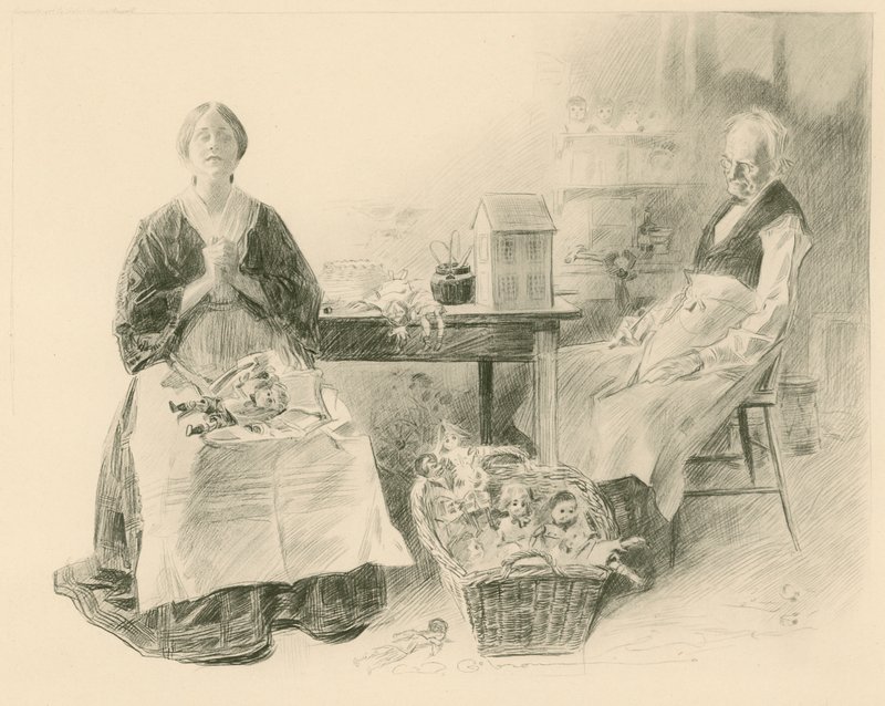 Caleb Plummer og hans datter av Charles Dana Gibson