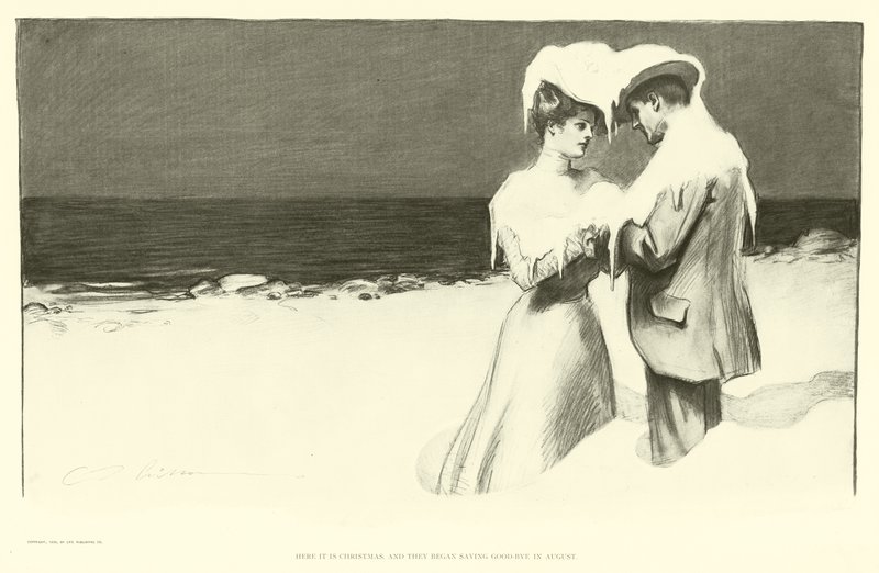 Her er det jul og de begynte å ta farvel i august av Charles Dana Gibson