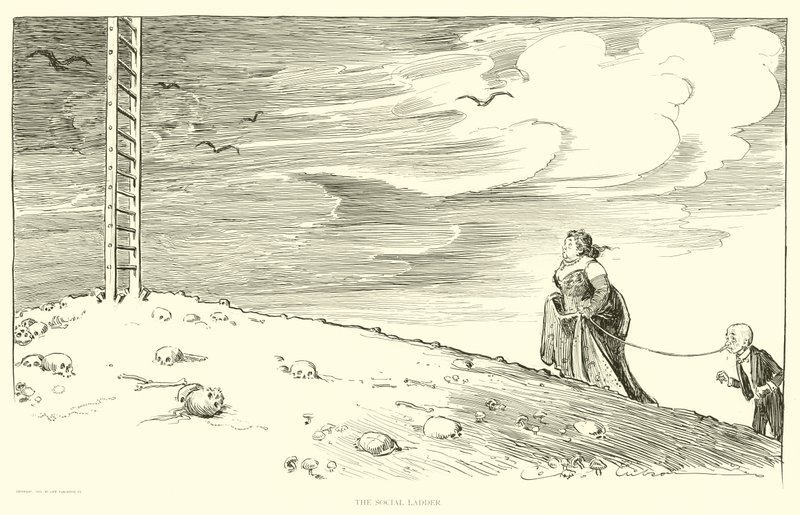 Illustrasjon for The Social Ladder av Charles Dana Gibson