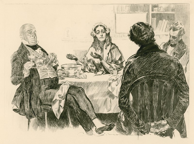 Mr og Mrs Micawber, David Copperfield og Traddles av Charles Dana Gibson