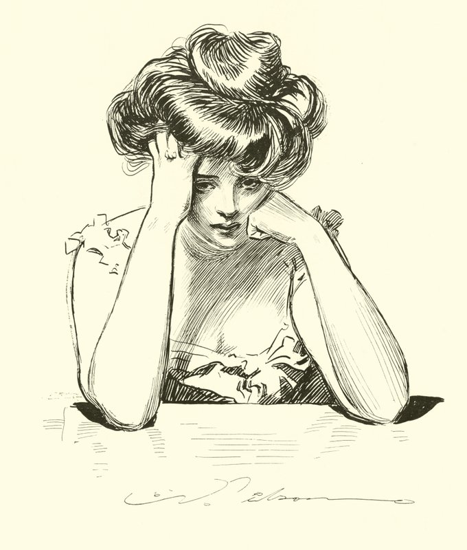 Hun bestemmer seg for å dø til tross for Dr. Bottles av Charles Dana Gibson