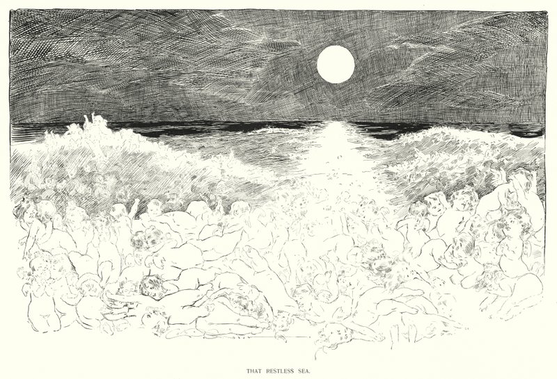 Det rastløse havet (litho) av Charles Dana Gibson