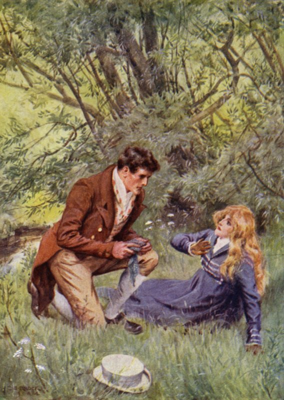 Illustrasjon for The Amateur Gentleman av Jeffery Farnol (litho-farge) av Charles Edmund (after) Brock