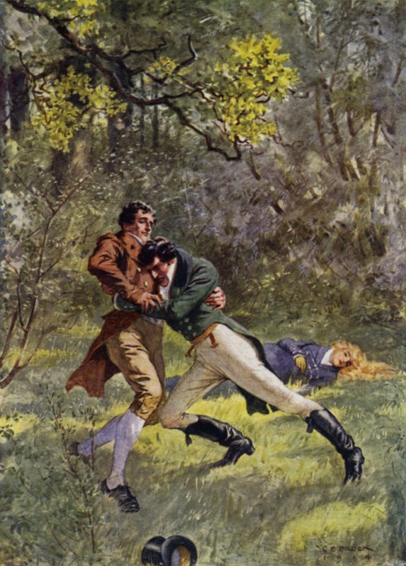 Illustrasjon for The Amateur Gentleman av Jeffery Farnol (litho-farge) av Charles Edmund (after) Brock