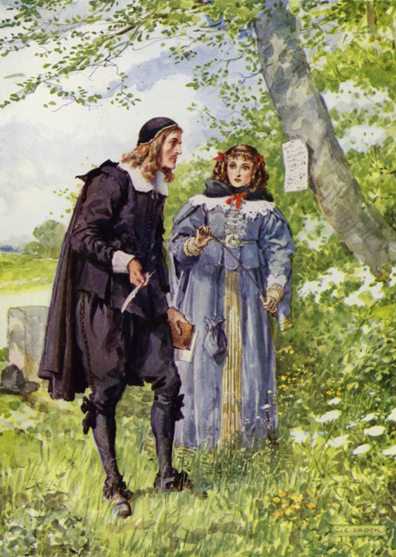 George Herbert, På veien til Bemerton (farge litho) av Charles Edmund Brock