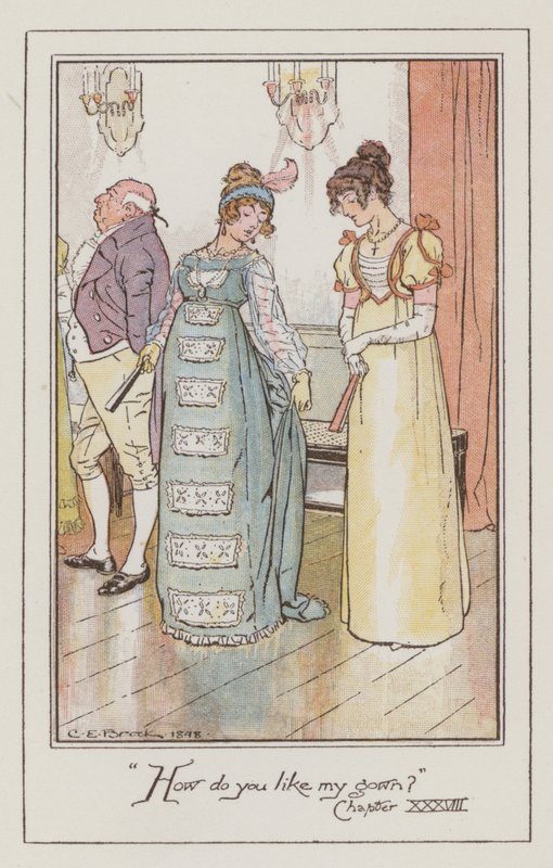 Illustrasjon for Emma av Jane Austen (farge litho) av Charles Edmund Brock