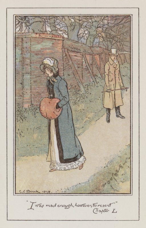 Illustrasjon for Emma av Jane Austen (farge litho) av Charles Edmund Brock