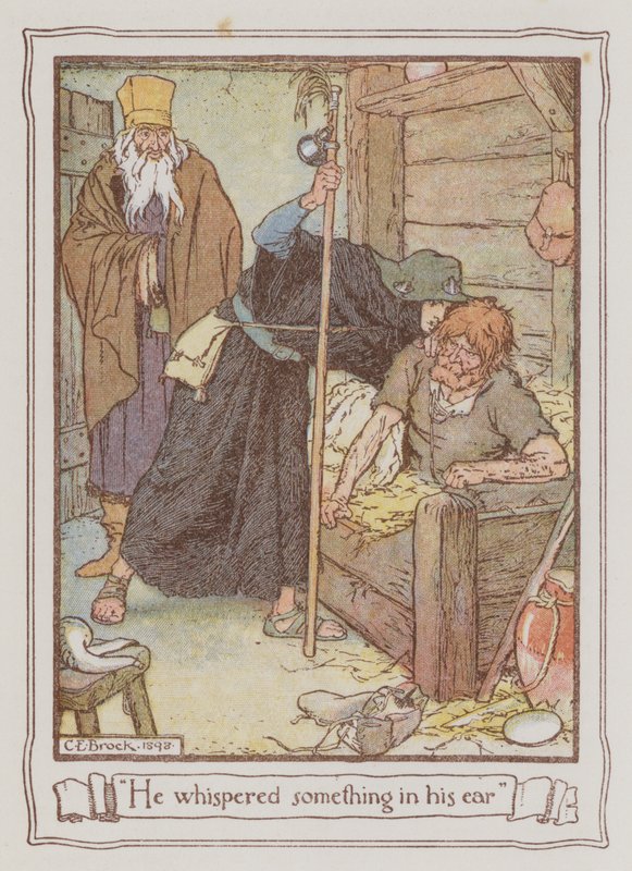 Illustrasjon for Ivanhoe av Sir Walter Scott (farge litho) av Charles Edmund Brock
