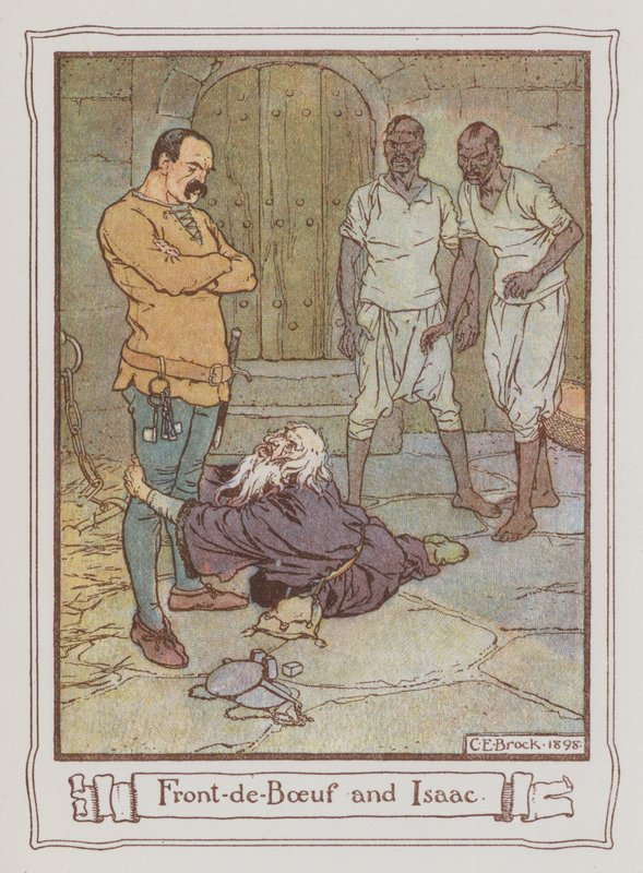 Illustrasjon for Ivanhoe av Sir Walter Scott (farge litho) av Charles Edmund Brock