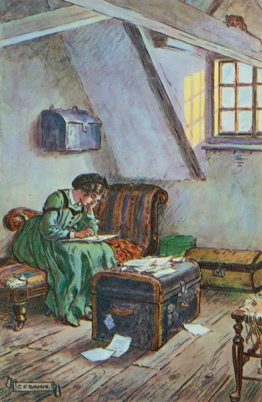 Illustrasjon for små kvinner av Louisa M Alcott av Charles Edmund Brock
