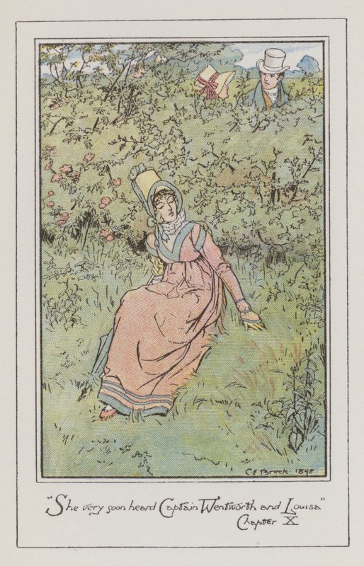 Illustrasjon for persuasion (farge litho) av Charles Edmund Brock
