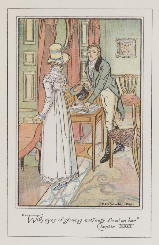 Illustrasjon for persuasion (farge litho) av Charles Edmund Brock