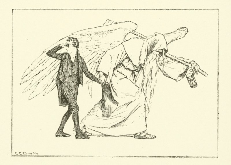 Illustration for The Essays of Elia by Charles Lamb (engraving) av Charles Edmund Brock