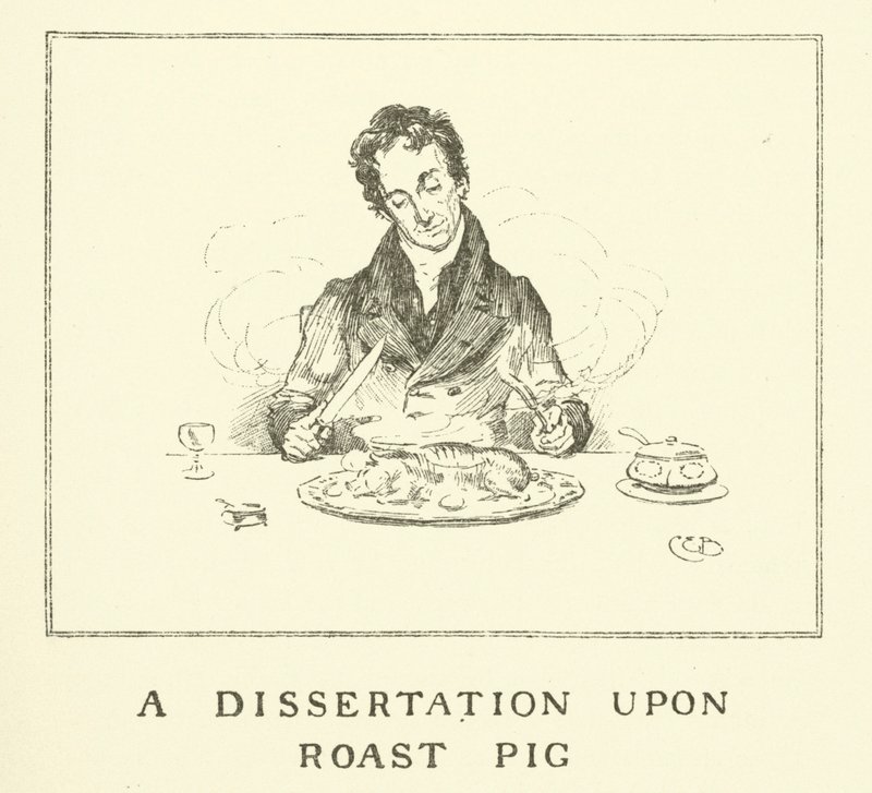 Illustration for The Essays of Elia by Charles Lamb (engraving) av Charles Edmund Brock