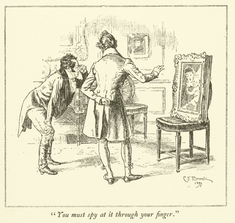 Illustrasjon for The Essays of Elia av Charles Lamb (gravering) av Charles Edmund Brock