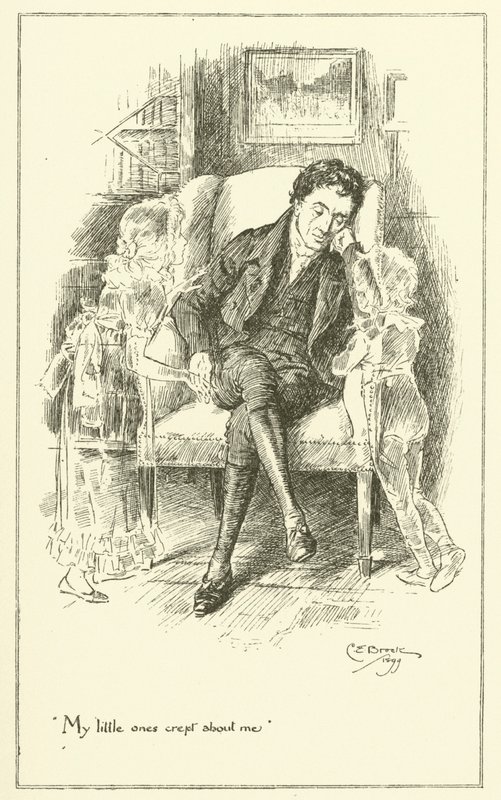 Illustrasjon for The Essays of Elia av Charles Lamb (gravering) av Charles Edmund Brock