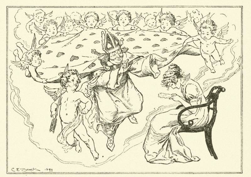 Illustrasjon for The Essays of Elia av Charles Lamb (gravering) av Charles Edmund Brock