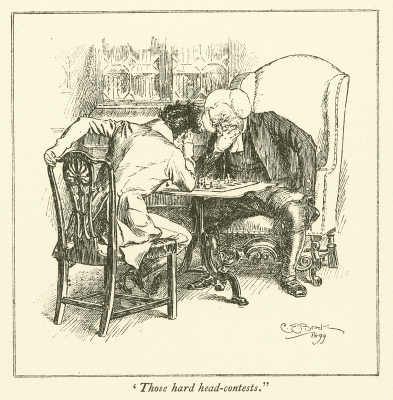 Illustrasjon for The Essays of Elia av Charles Lamb (gravering) av Charles Edmund Brock