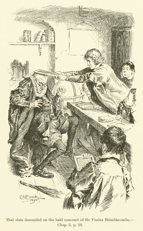 Illustrasjon for Westward Ho! av Charles Kingsley (gravering) av Charles Edmund Brock