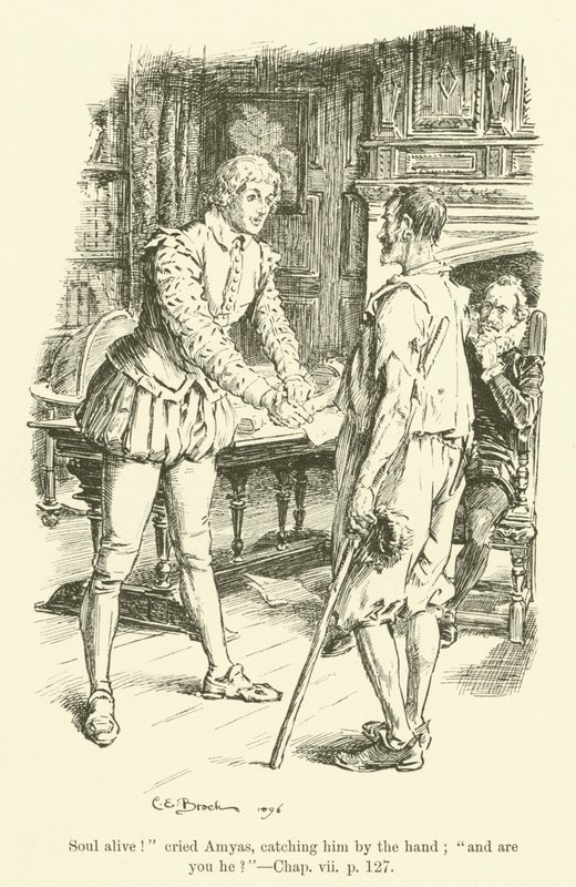 Illustrasjon for Westward Ho! av Charles Kingsley (gravering) av Charles Edmund Brock