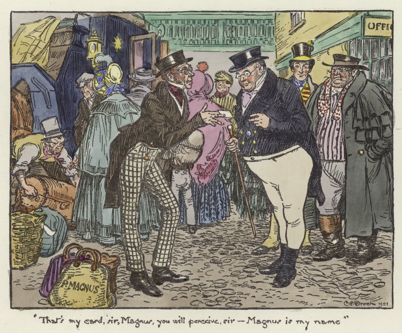 Illustrasjon for Pickwick Papers av Charles Edmund Brock