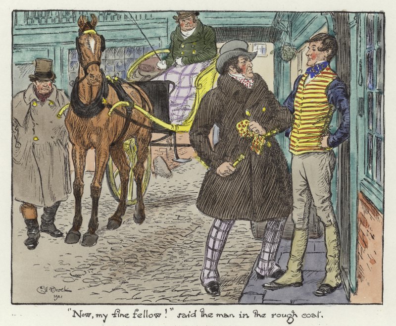 Illustrasjon for Pickwick Papers av Charles Edmund Brock