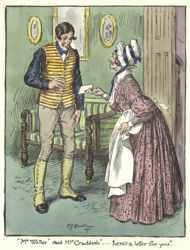 Illustrasjon for Pickwick Papers av Charles Edmund Brock