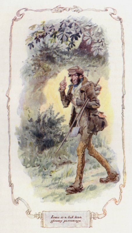 Isaac er en høy, mager, dyster person (fargelitho) av Charles Edmund Brock