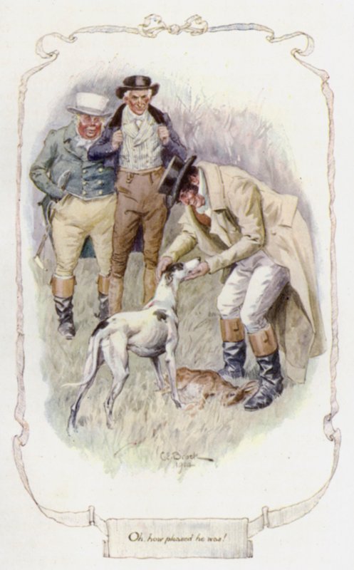 Åh! hvor fornøyd han var (farge litho) av Charles Edmund Brock