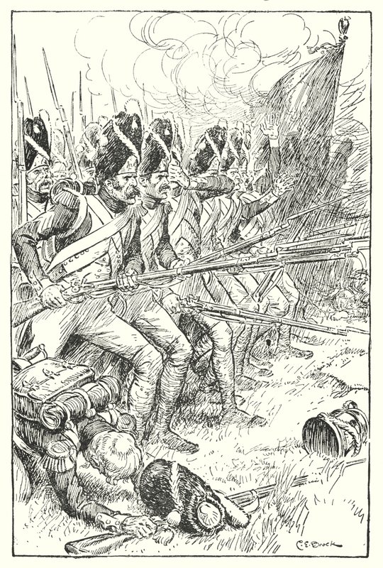 Den franske garde ved Waterloo (litho) av Charles Edmund Brock