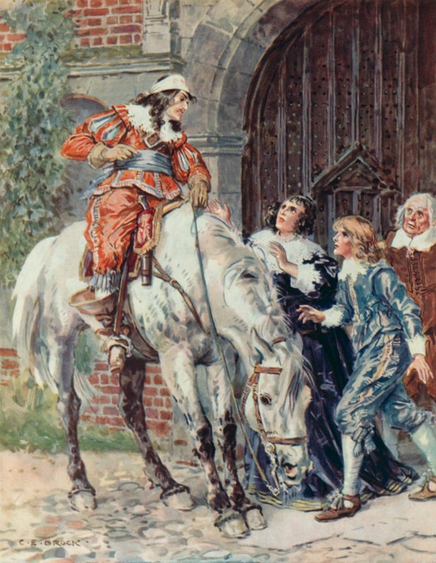 "Vi har lidd nederlag", scene fra Outwitted (color litho) av Charles Edmund Brock