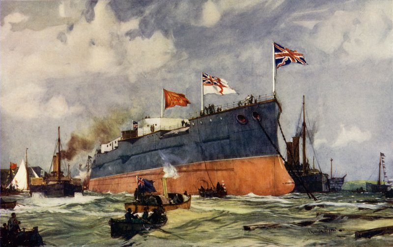 Lanseringen av London i Portsmouth av Charles Edward Dixon