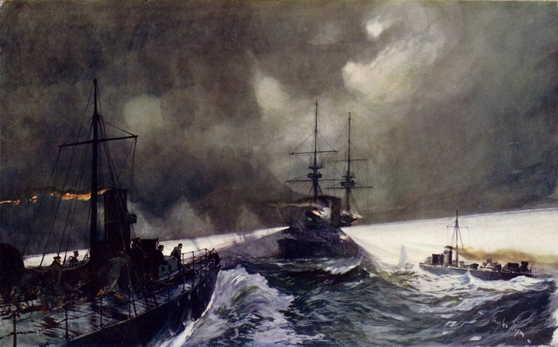 Torpedobåter i aksjon ved sjømanøvrene av Charles Edward Dixon