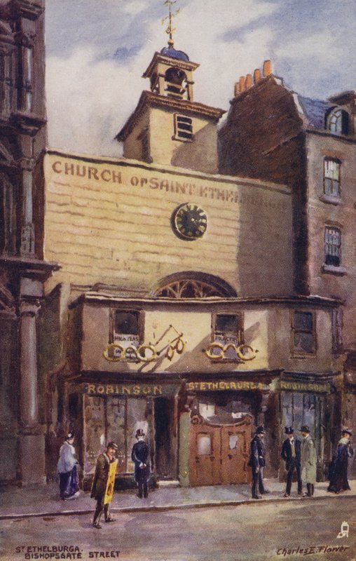 Church of St Ethelburga, Bishopsgate Street, London av Charles Edwin Flower