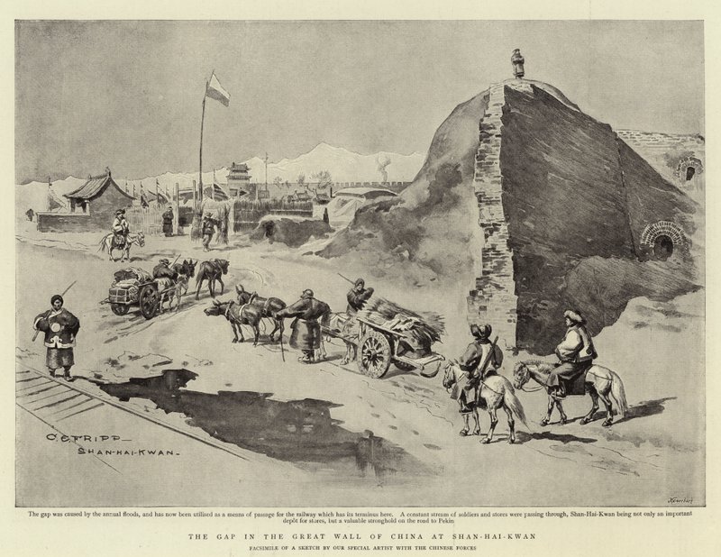 Gap i den kinesiske mur ved Shan-Hai-Kwan av Charles Edwin Fripp