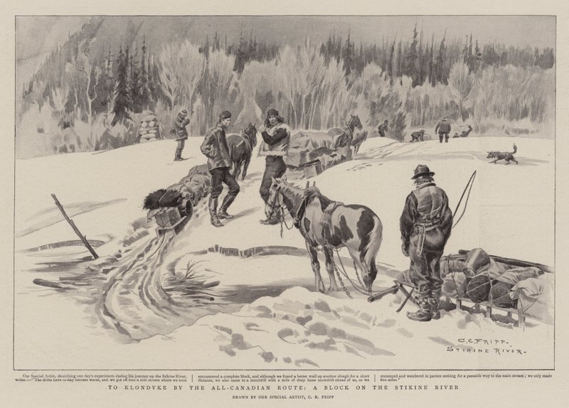 Til Klondyke ved All-Canadian Route, en blokk ved Stikine River av Charles Edwin Fripp