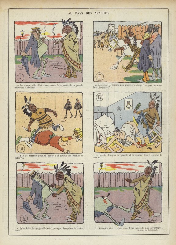 I Apachenes land. Illustrasjon for Le Rire av Charles Emile Egli