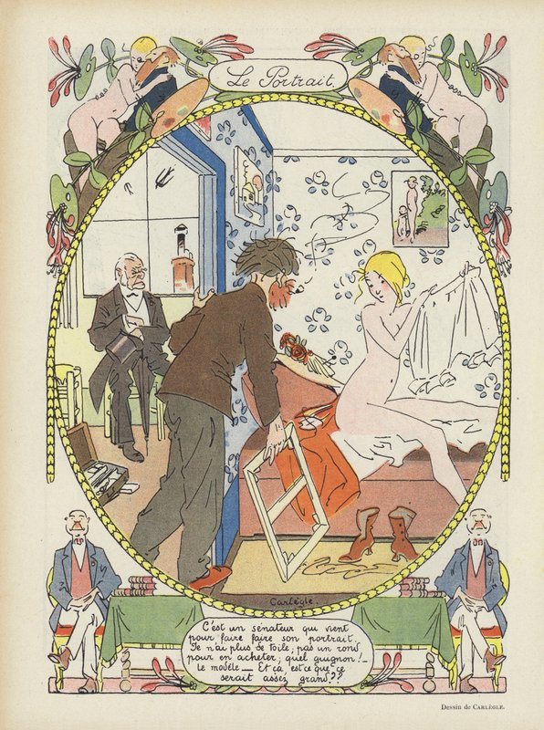 Portrettet. Illustrasjon for Le Rire av Charles Emile Egli