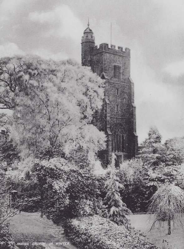 Sevenoaks: Parish Church in Winter (s/hvitt bilde) av Charles Essenhigh Corke