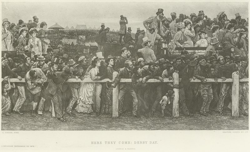 Her kommer de: Derby Day (gravure) av Charles Green